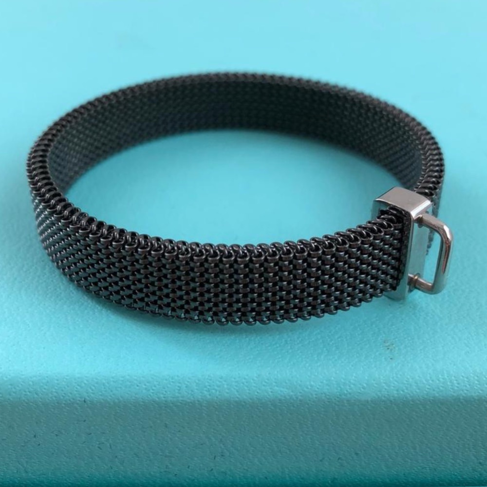 Tiffany&Co Black Stainless Steel Somerset Bracelet